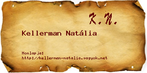 Kellerman Natália névjegykártya